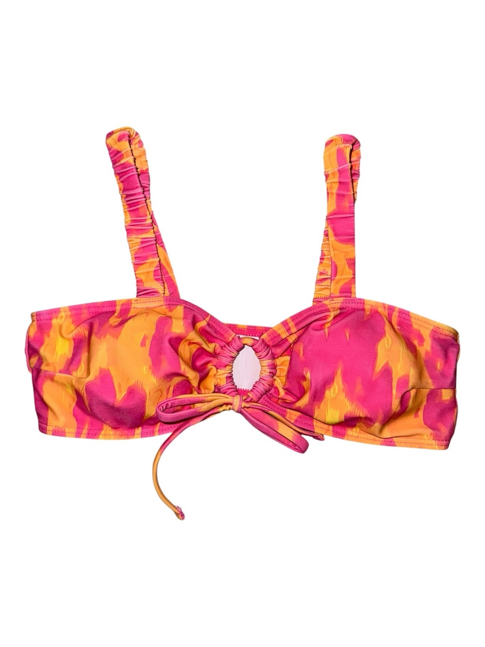 Y2K Style Retro Floral Padded Bikini Top Swimwear Tropical Summer